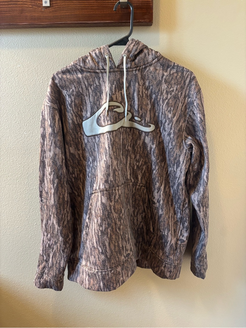 Drake Brown and Cream Waterfowl Pullover with Logo Patch